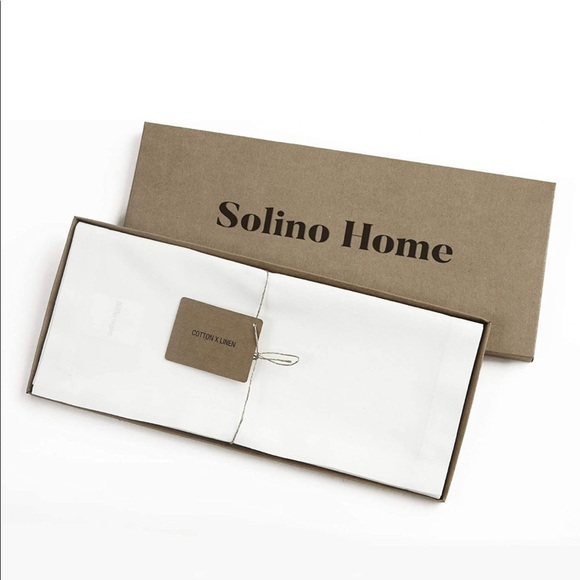 Solino Home Cotton Linen Table Runner – 14 x 108 Inch, White Table Runner - Picture 5 of 14